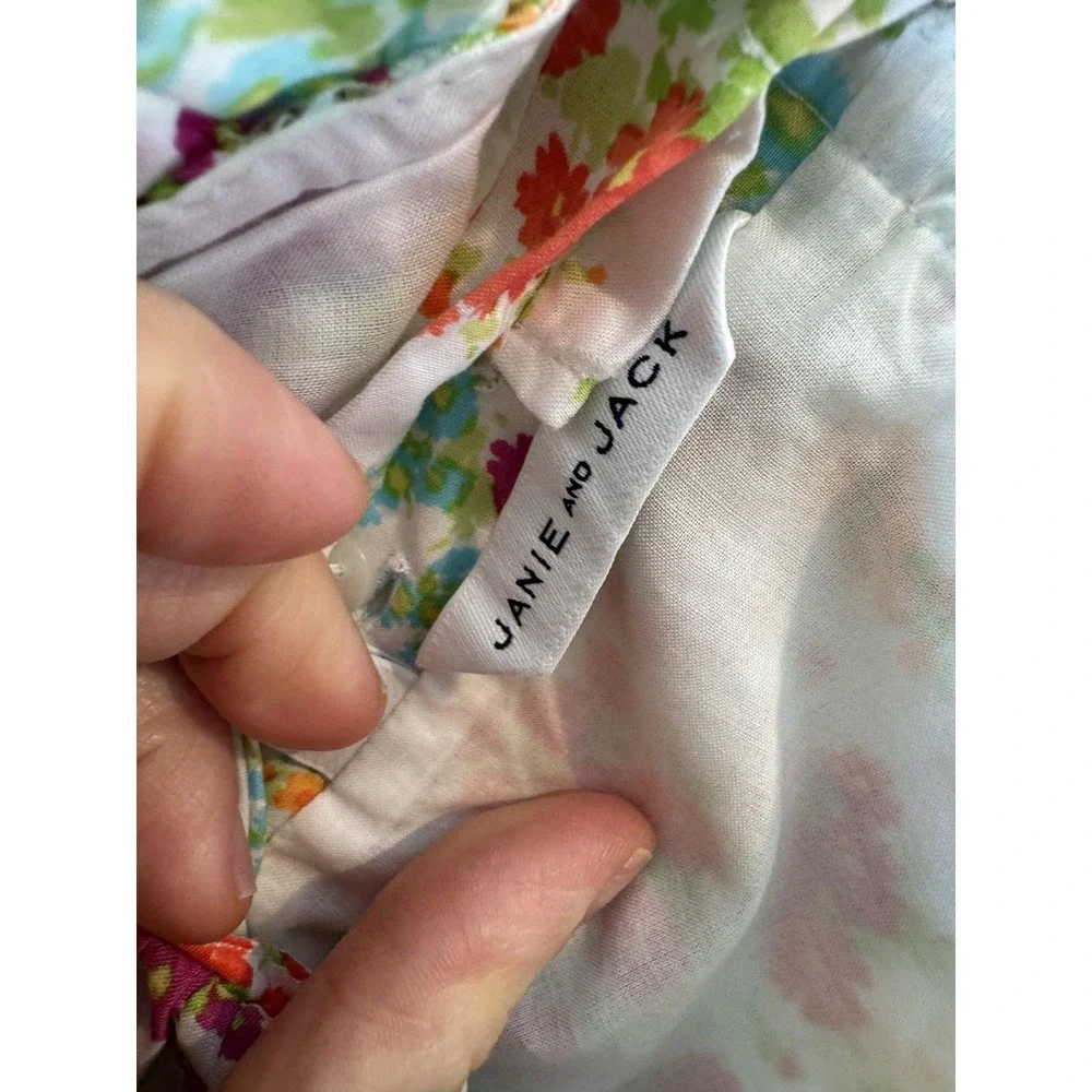 Janie And Jack Tank Top Girls 6 Multicolor Floral Ruffle Strap Camisole‎ Summer